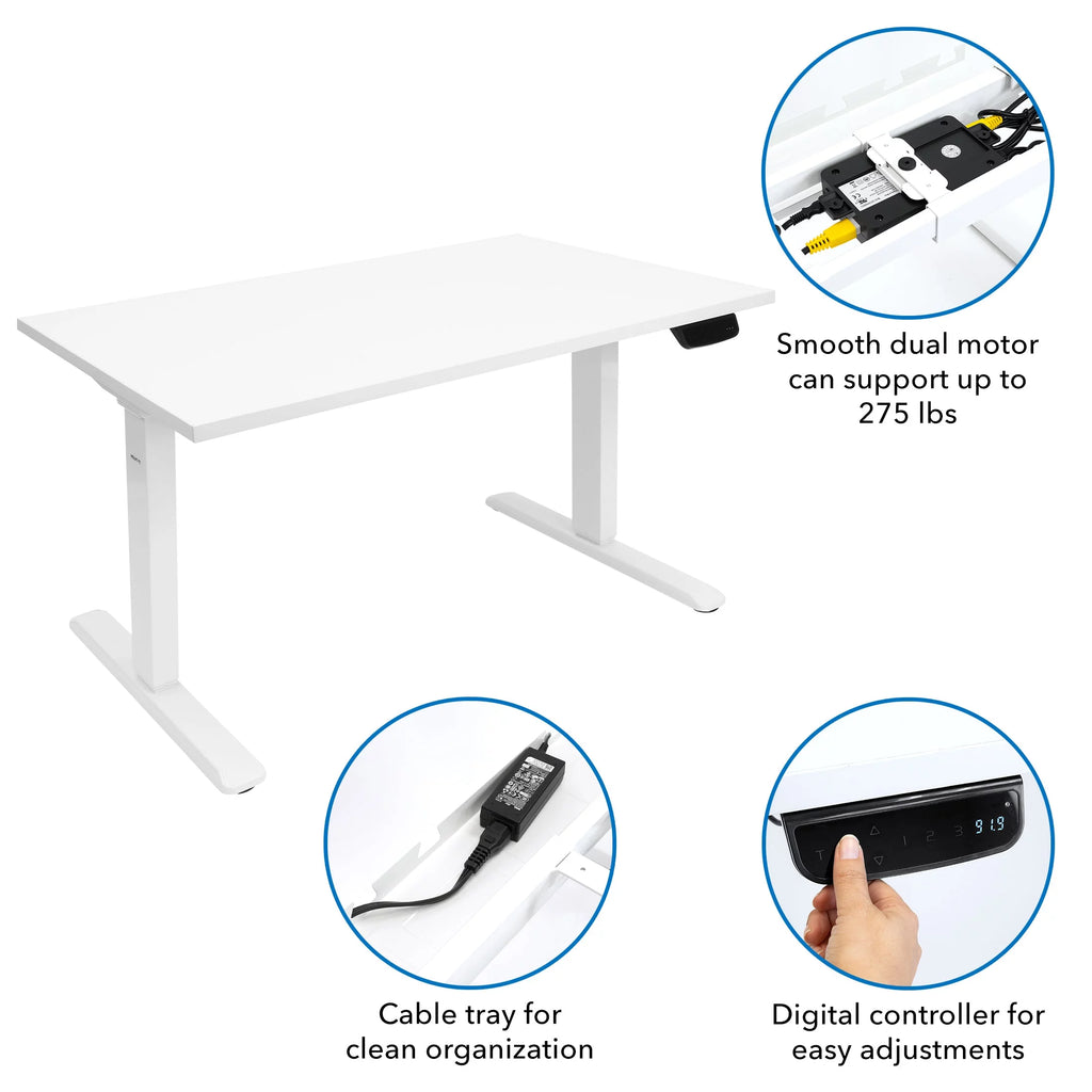 White Electric Standing Desk with Tabletop B167