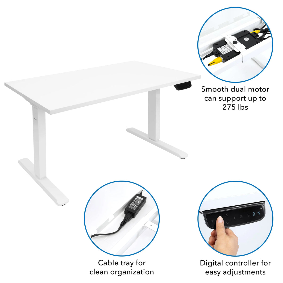 White Electric Standing Desk with Tabletop B167