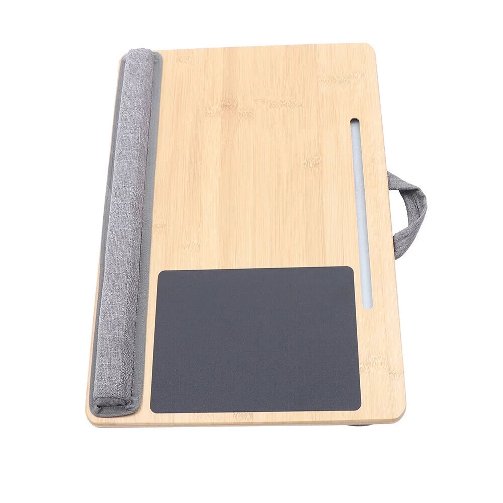 Bamboo Lap Desk Laptop Stand Tray with Slot & Mouse Pad N247