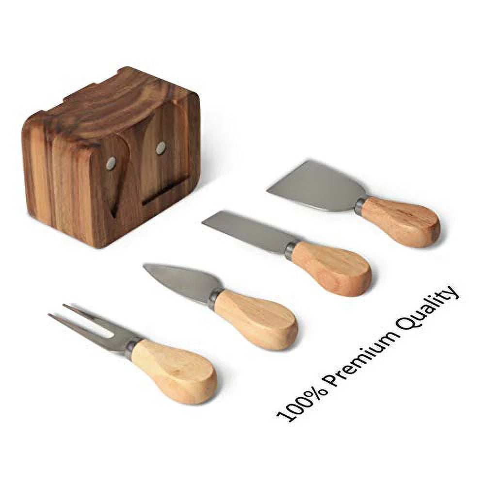 Cheese Knife Block Set with Wooden Handle N392