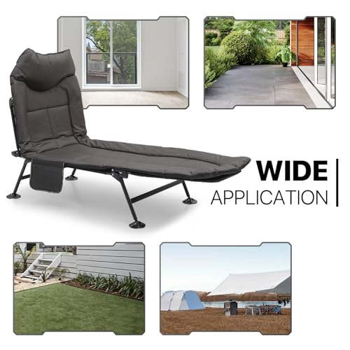 Adjustable Reclining Camping Bed with Carry Bag Q96440