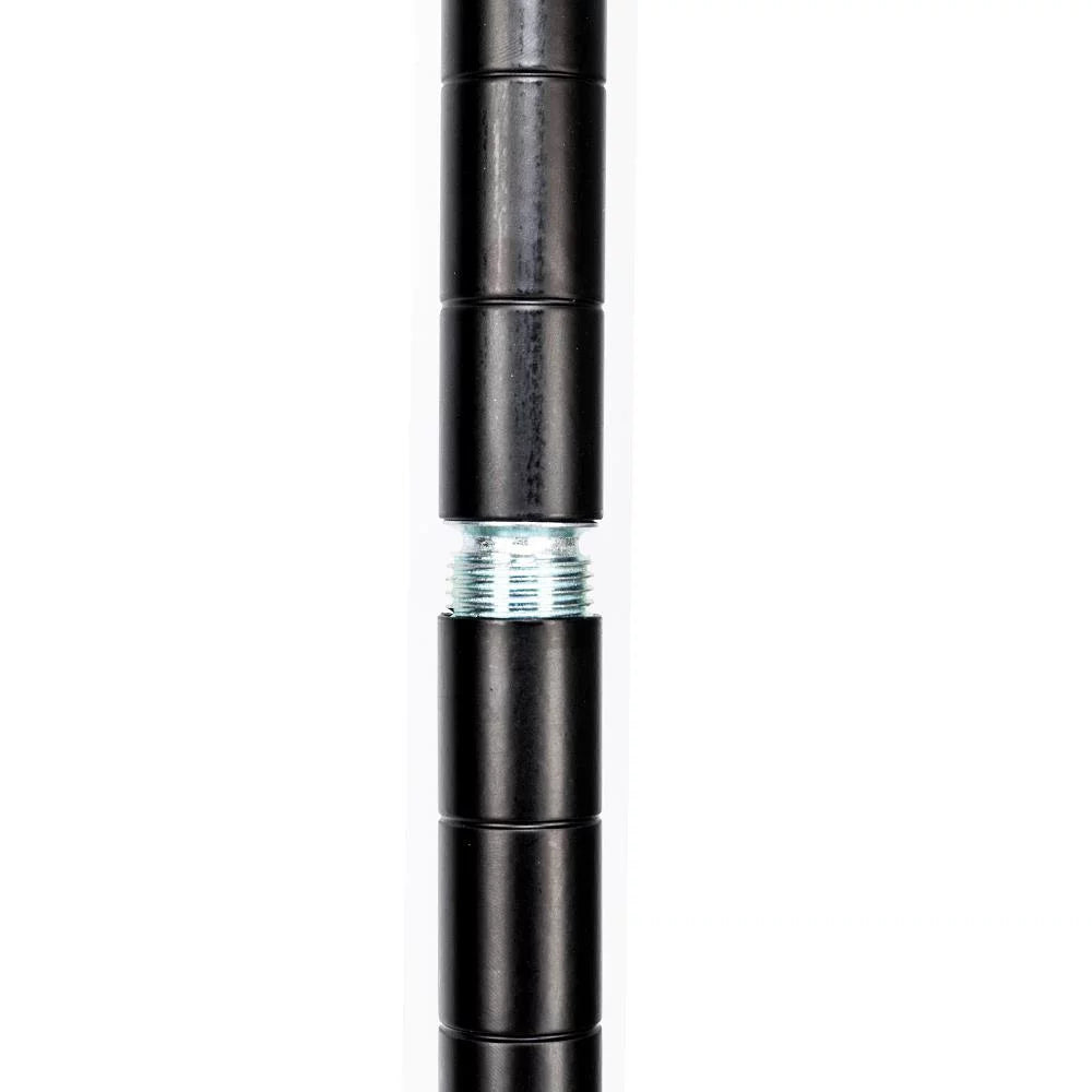 Portable Double Rod Garment Rack with Adjustable Shelves & Wheels Black I787