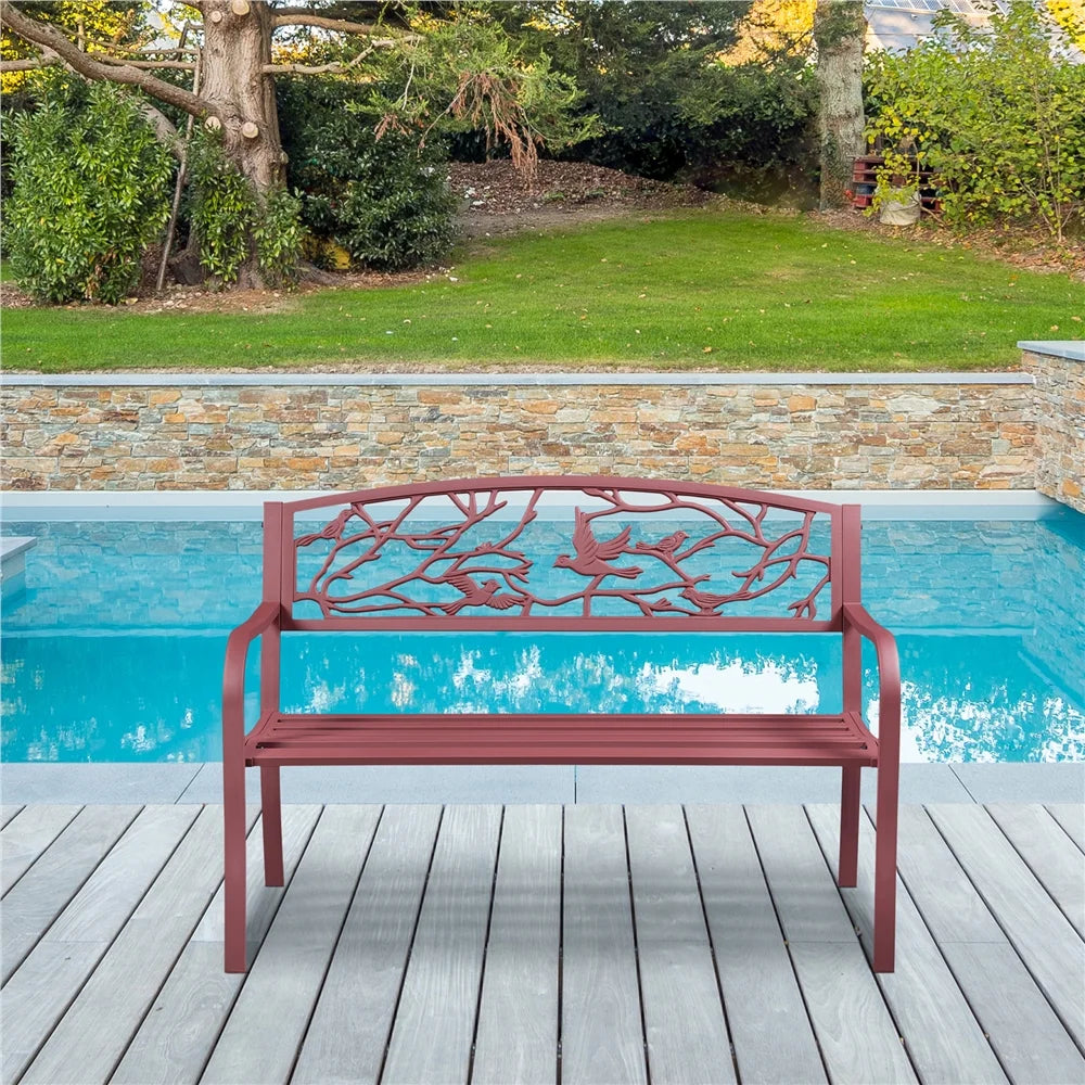 Red Patio Garden Bench I983
