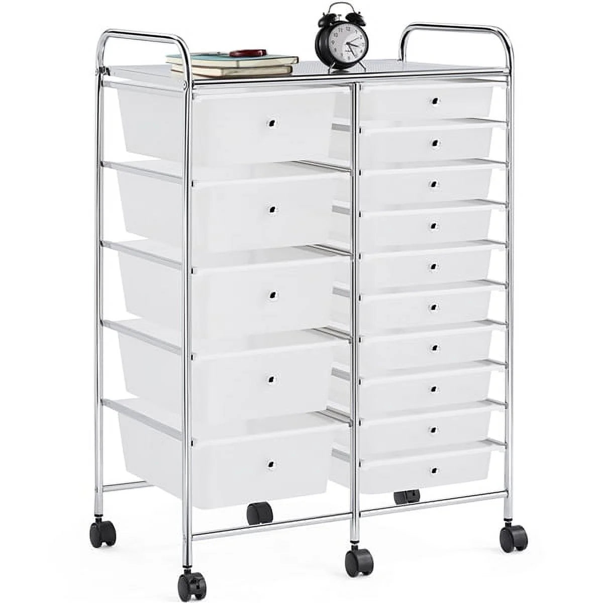 15 Drawer Rolling Storage Bin with Metal Frame H9394