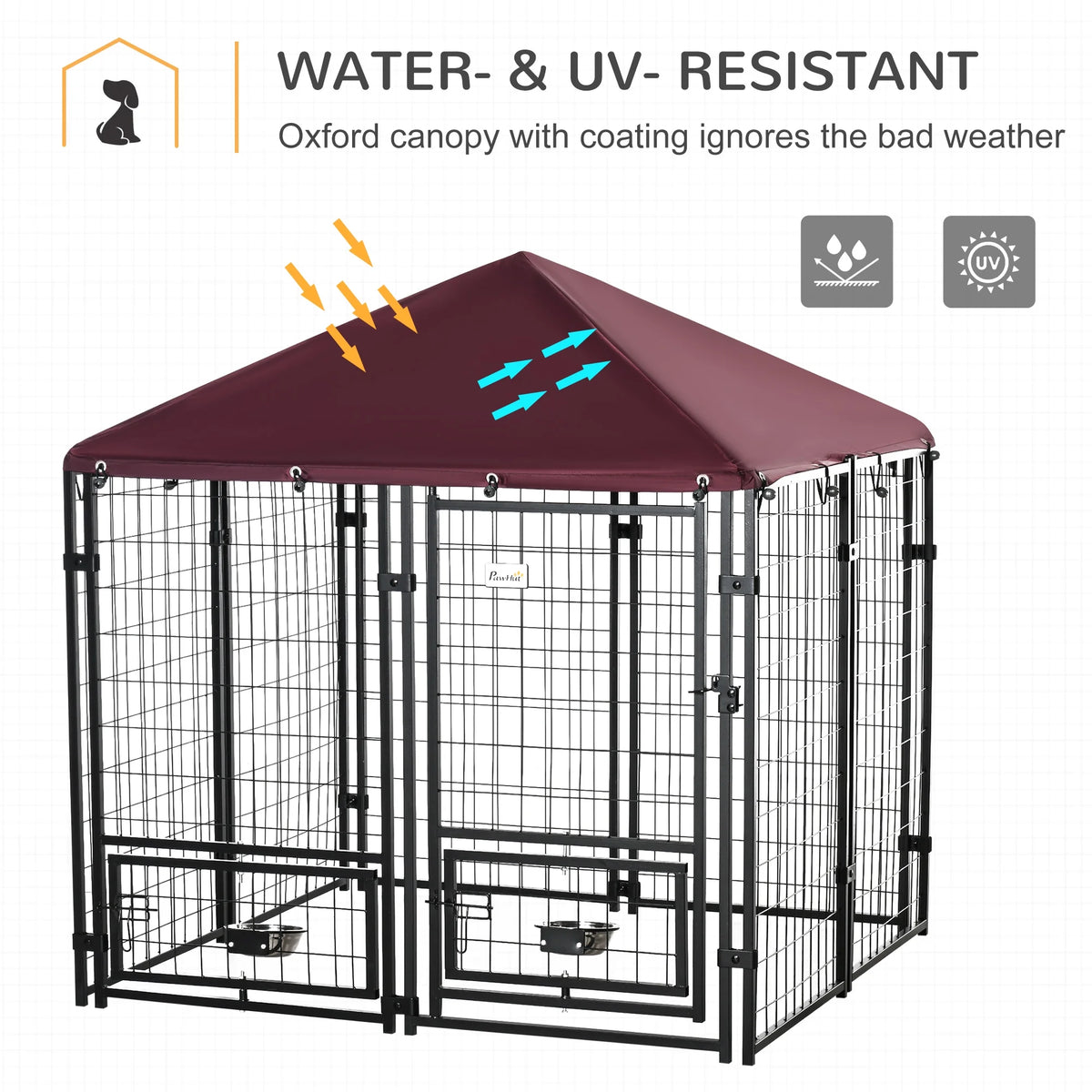 5' x 5' x 5' Outdoor Dog Kennel with Canopy S3755