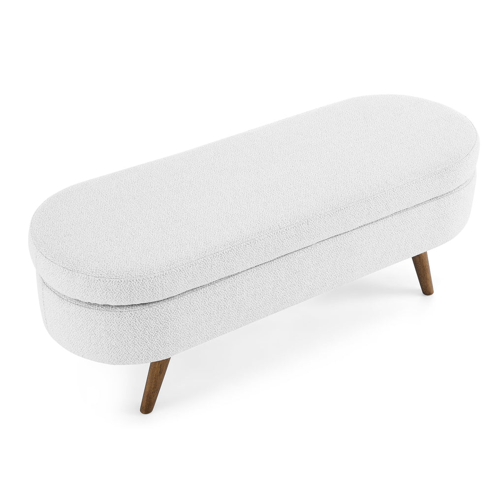Oval Storage Bench with Rubber Wood Legs K555