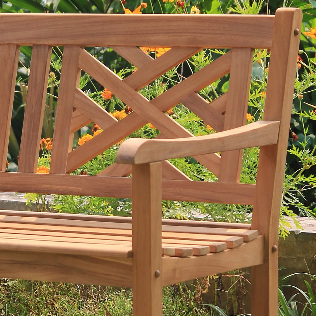 Natural Teak Wood Patio Bench B885527