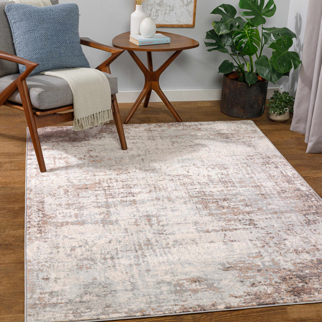 Neutral Abstract Runner Rug A183671