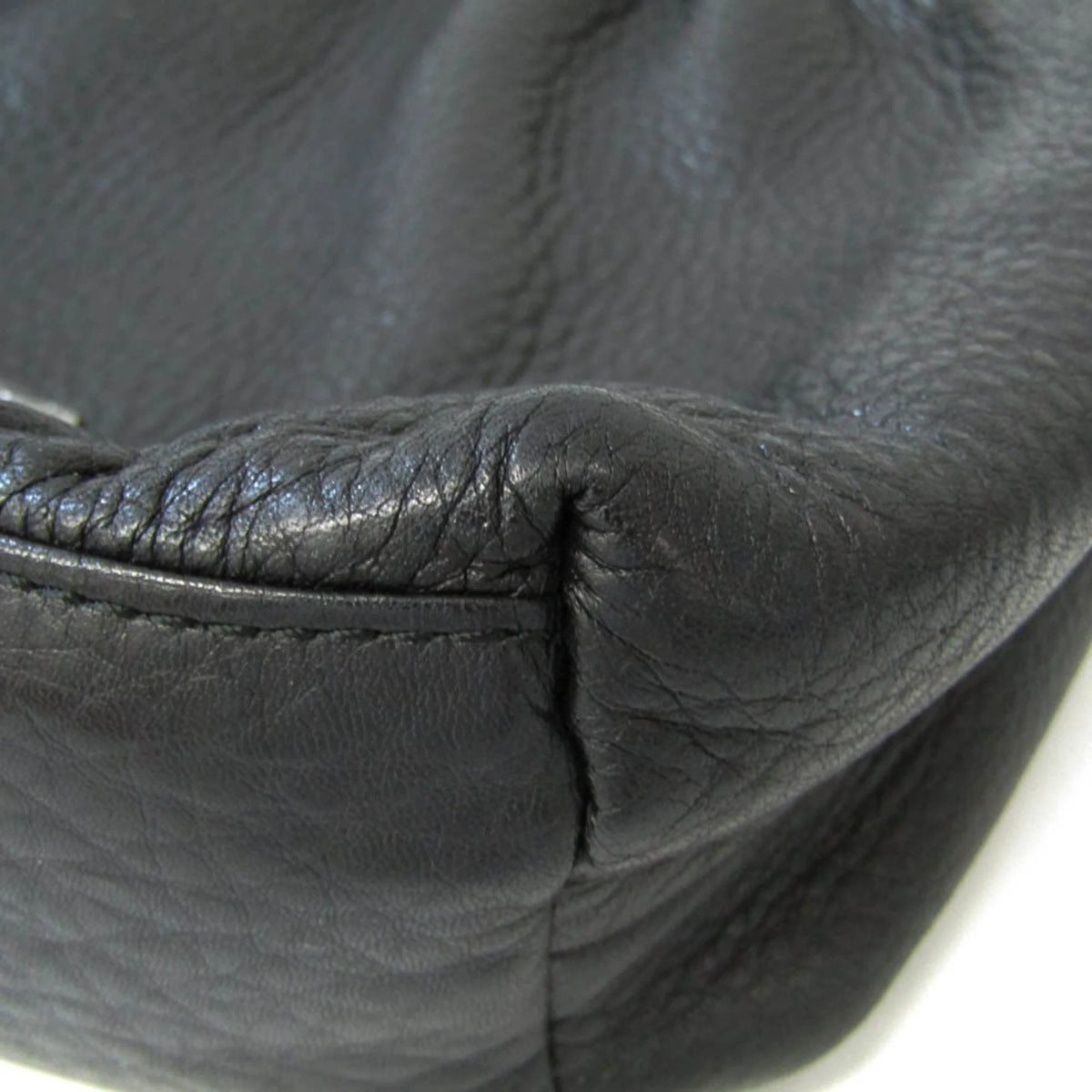 Pre-Owned Black Leather Shoulder Bag I229