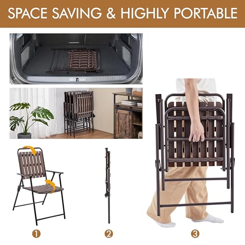 Folding Patio Chair Set of 4 Black E754