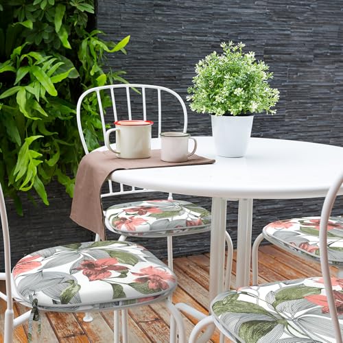 16x17 Inch Flower Blue Set of 4 Chair Cushions F96752