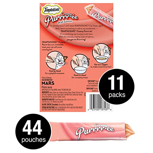 Squeezable Wet Cat Treats with Salmon, 0.42 oz, 44 Count D328