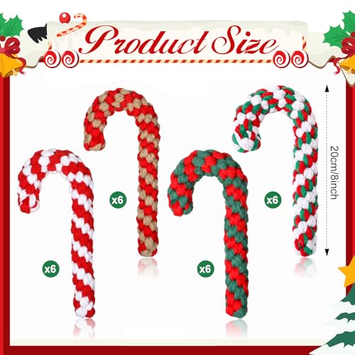 24 Pieces Christmas Dog Rope Toys K9706