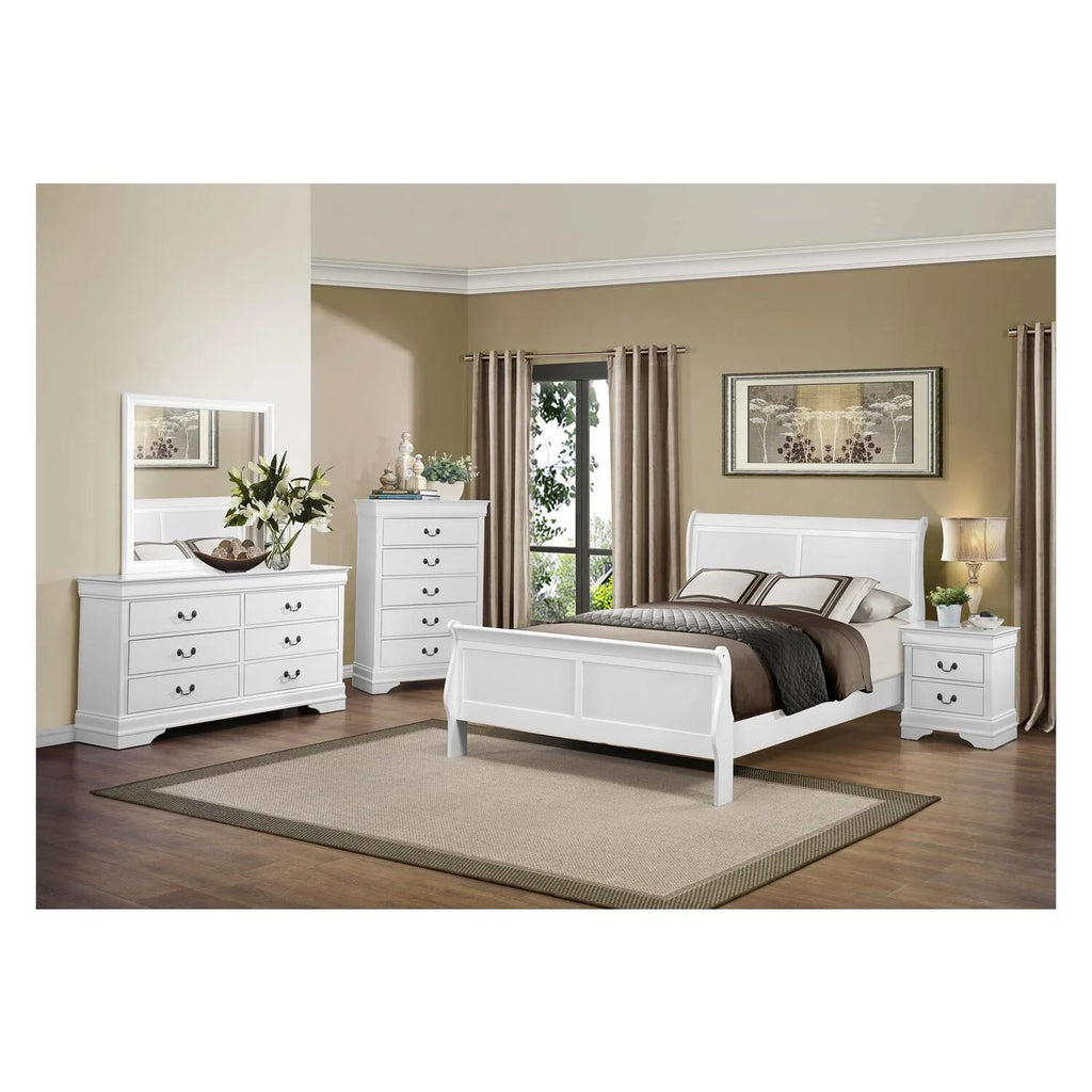 White Six Drawer Solid Wood Dresser L492
