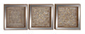 Gold Metal Floral Wall Decor with Mirror Panels 3 Count N470080
