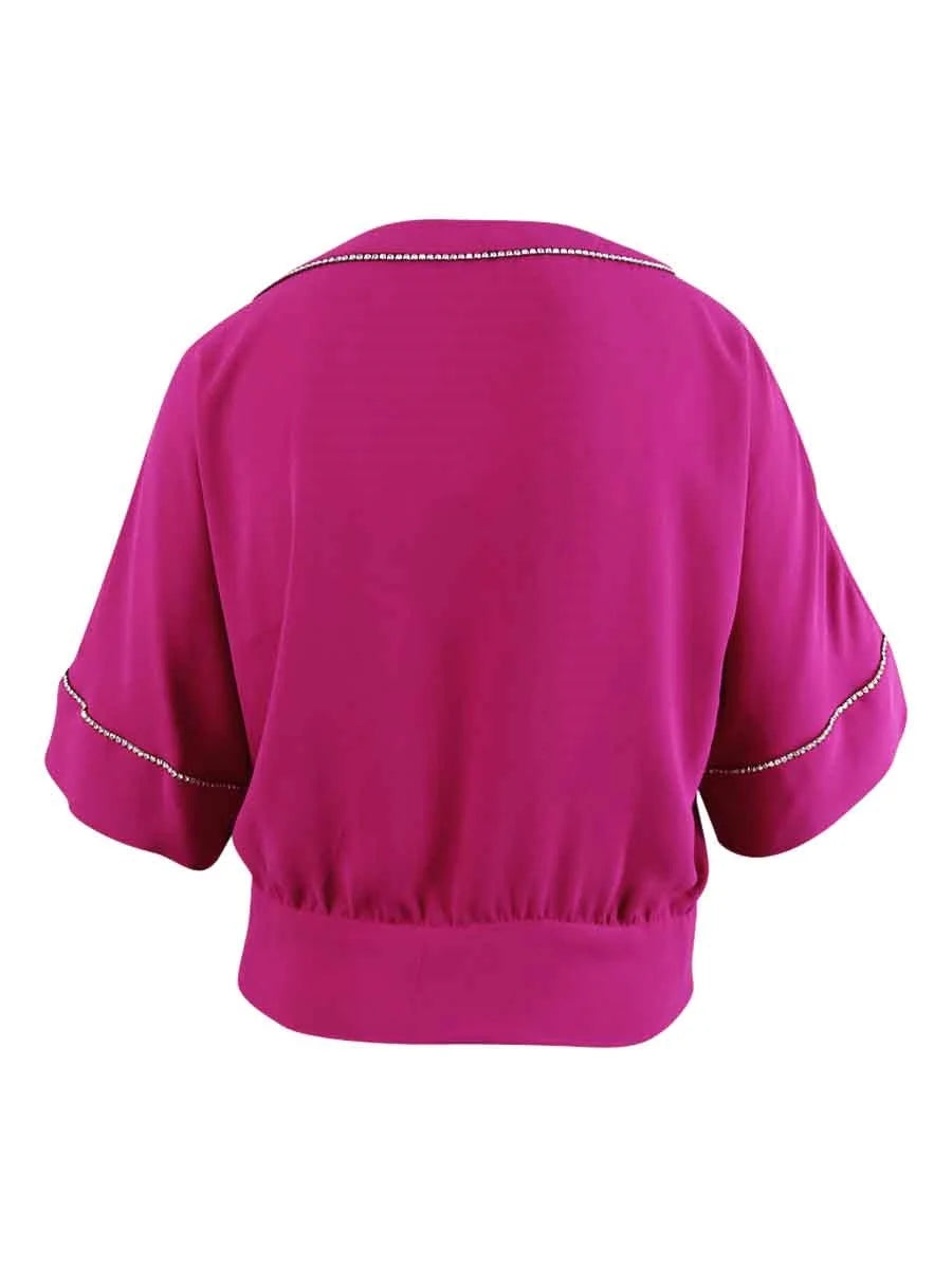 Women's Rhinestone-Trim Tie-Hem Top R439883