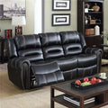 Black Leatherette Recliner Sofa G78086