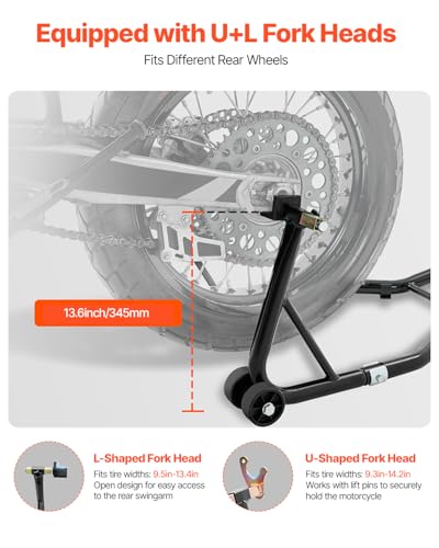 850lbs Motorcycle Rear Wheel Stand with U + L Fork A9633