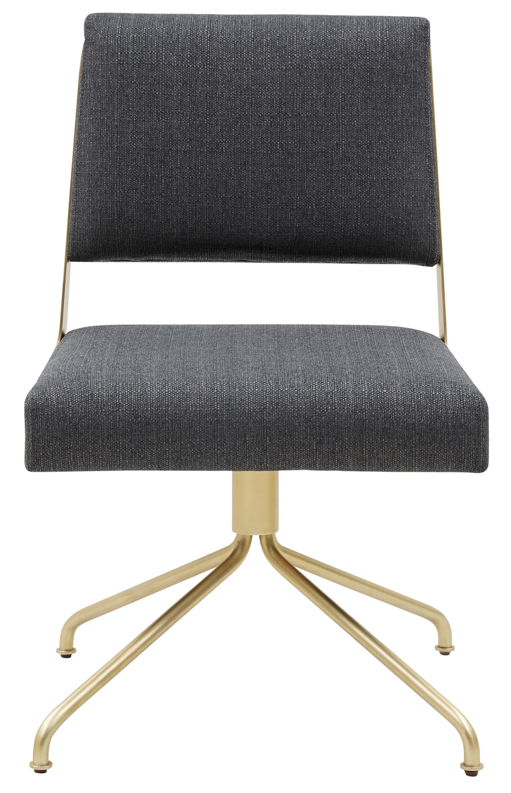 Slate Grey Gold Leather Swivel Office Chair F87093