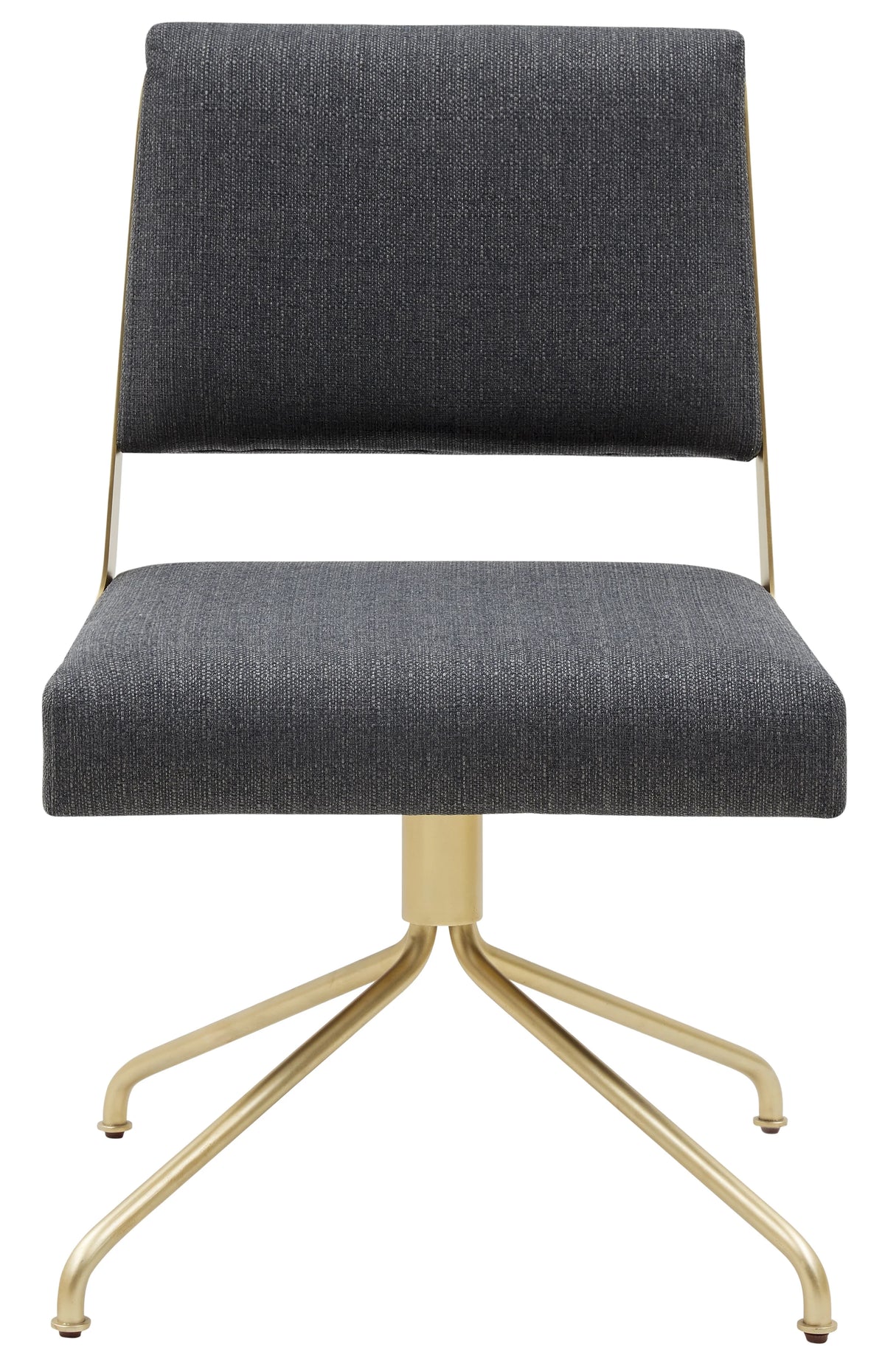 Slate Grey Gold Leather Swivel Office Chair F87093