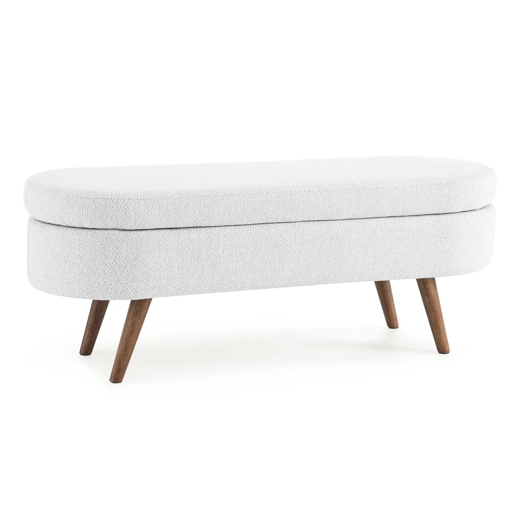 Oval Storage Bench with Rubber Wood Legs K555