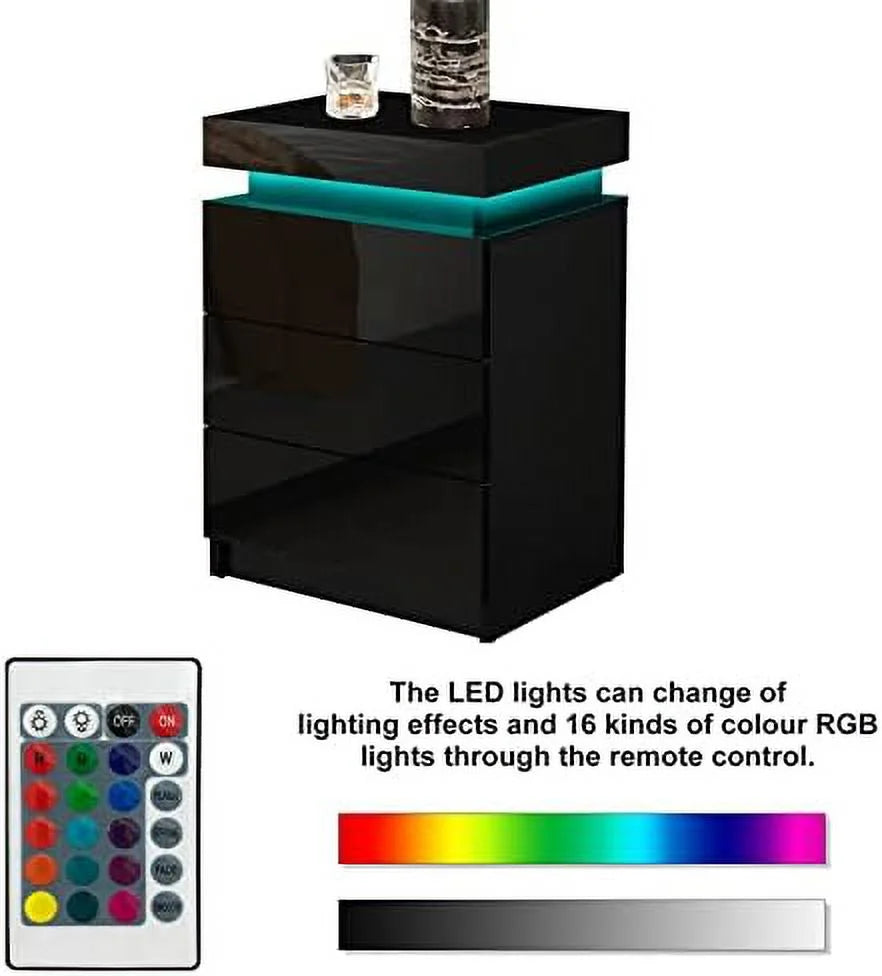 Modern Nightstand Set of 2 with 2 Drawers A178
