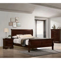 Cherry Sleigh Bed Queen Size Solid Wood Q379