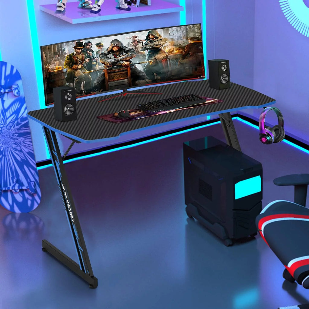 Blue 47 inch Z Shaped Gaming Desk T970