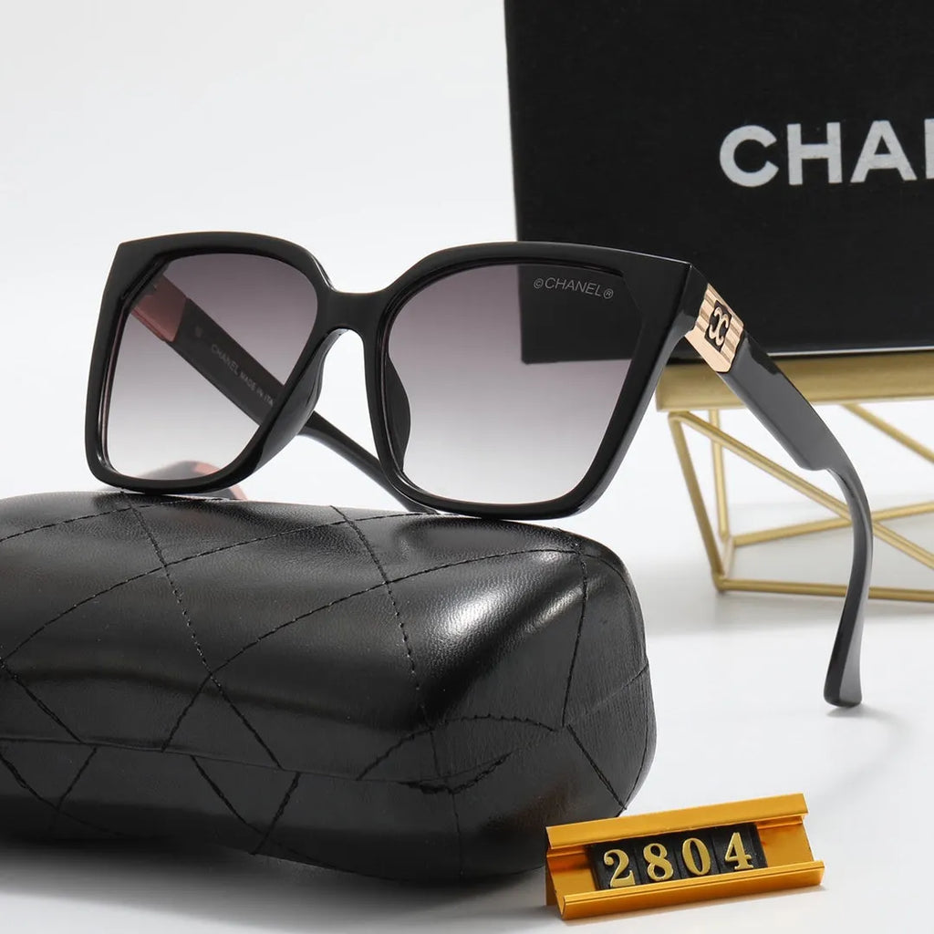 Square Double C Corrugated Temple Polarized Sunglasses E766