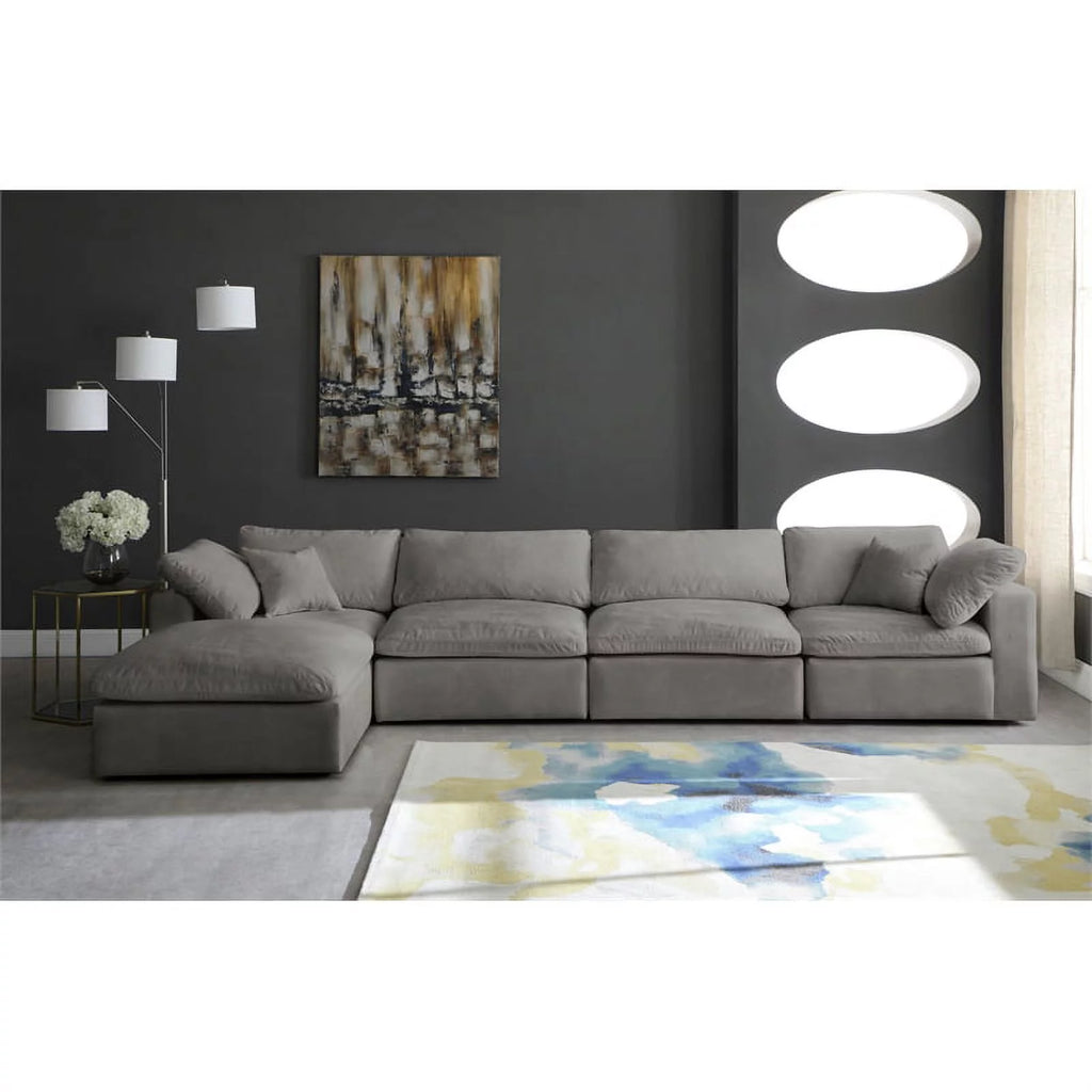 Gray Velvet Modular Sectional R5945
