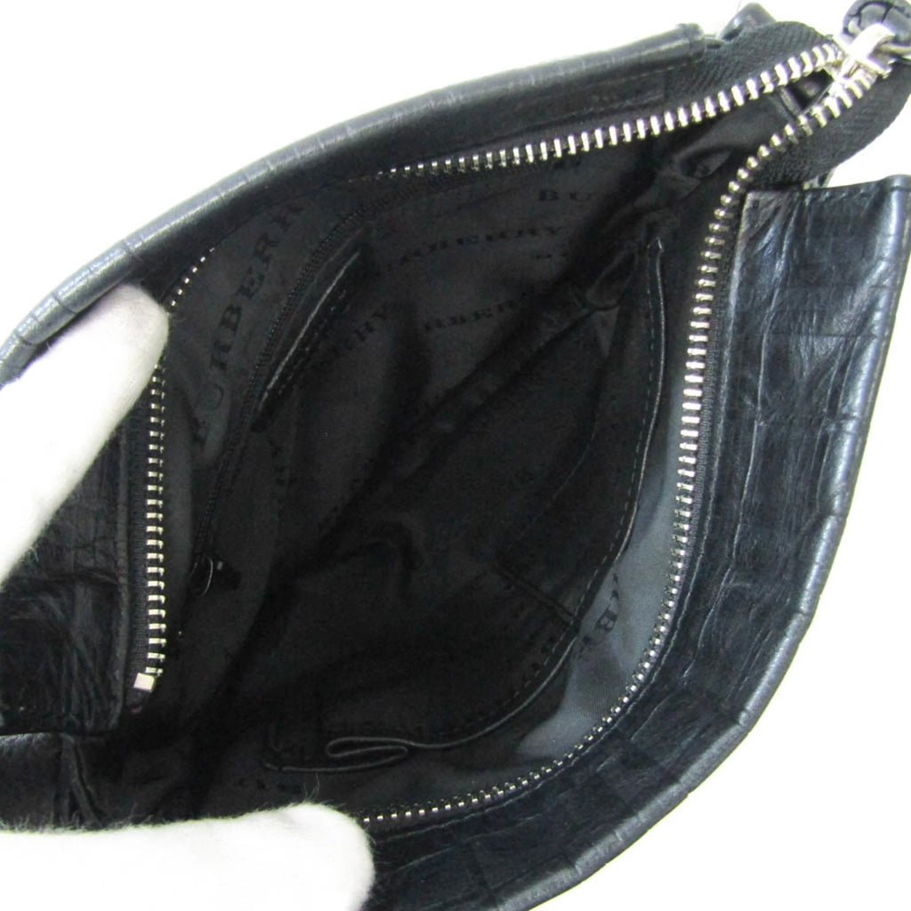 Pre-Owned Black Leather Shoulder Bag I229