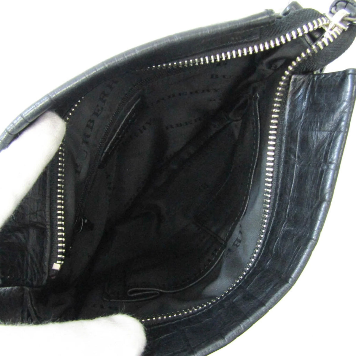 Pre-Owned Black Leather Shoulder Bag I229