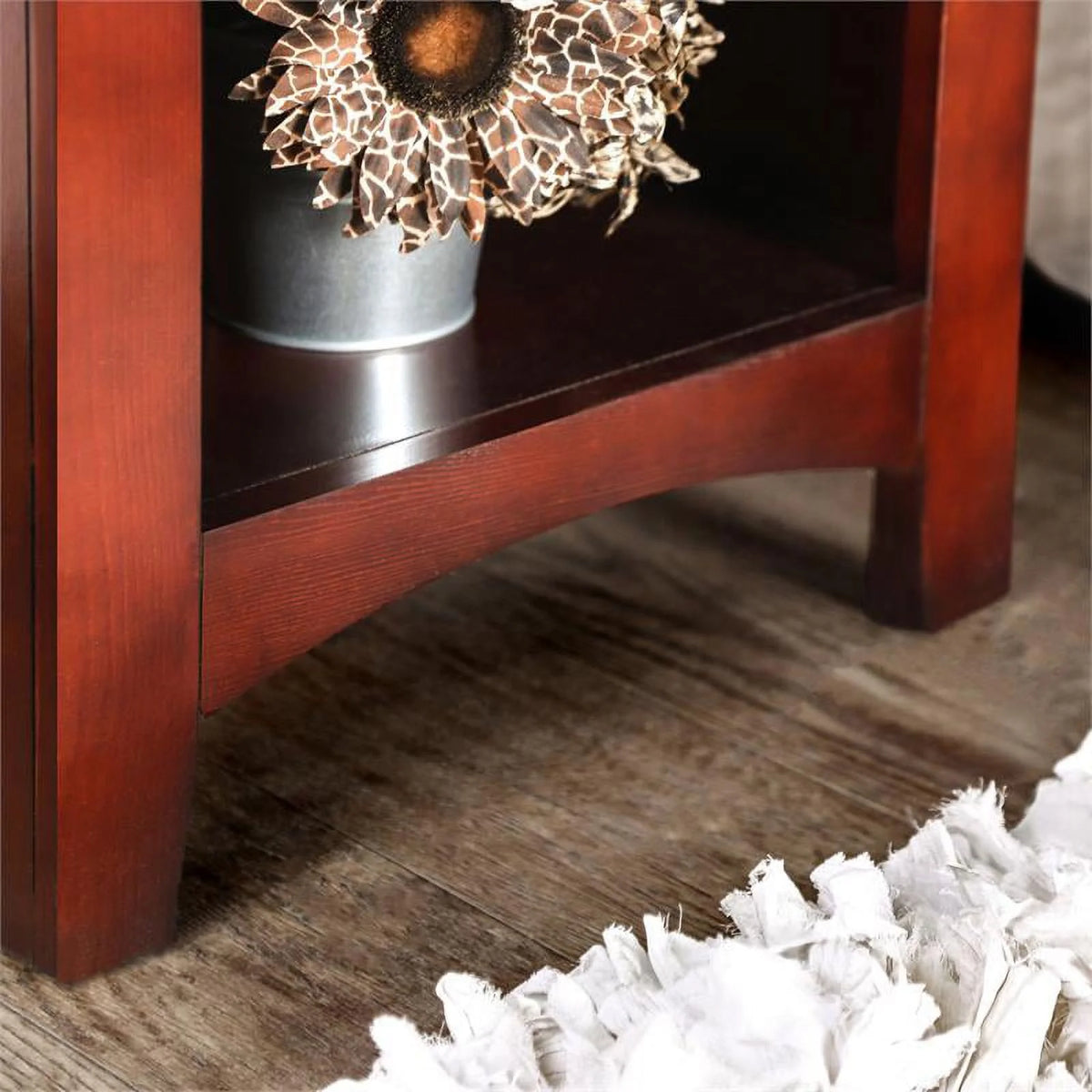 Solid Wood 1-Drawer Nightstand in Cherry I8623