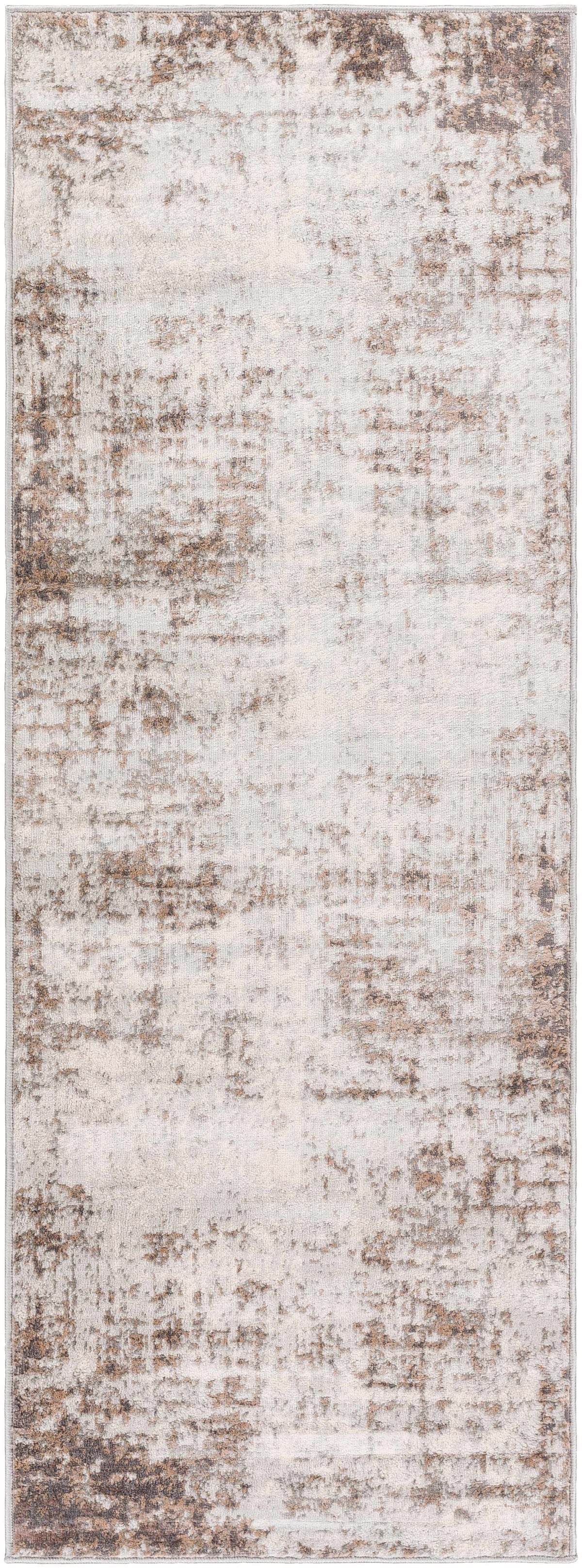 Neutral Abstract Runner Rug A183671