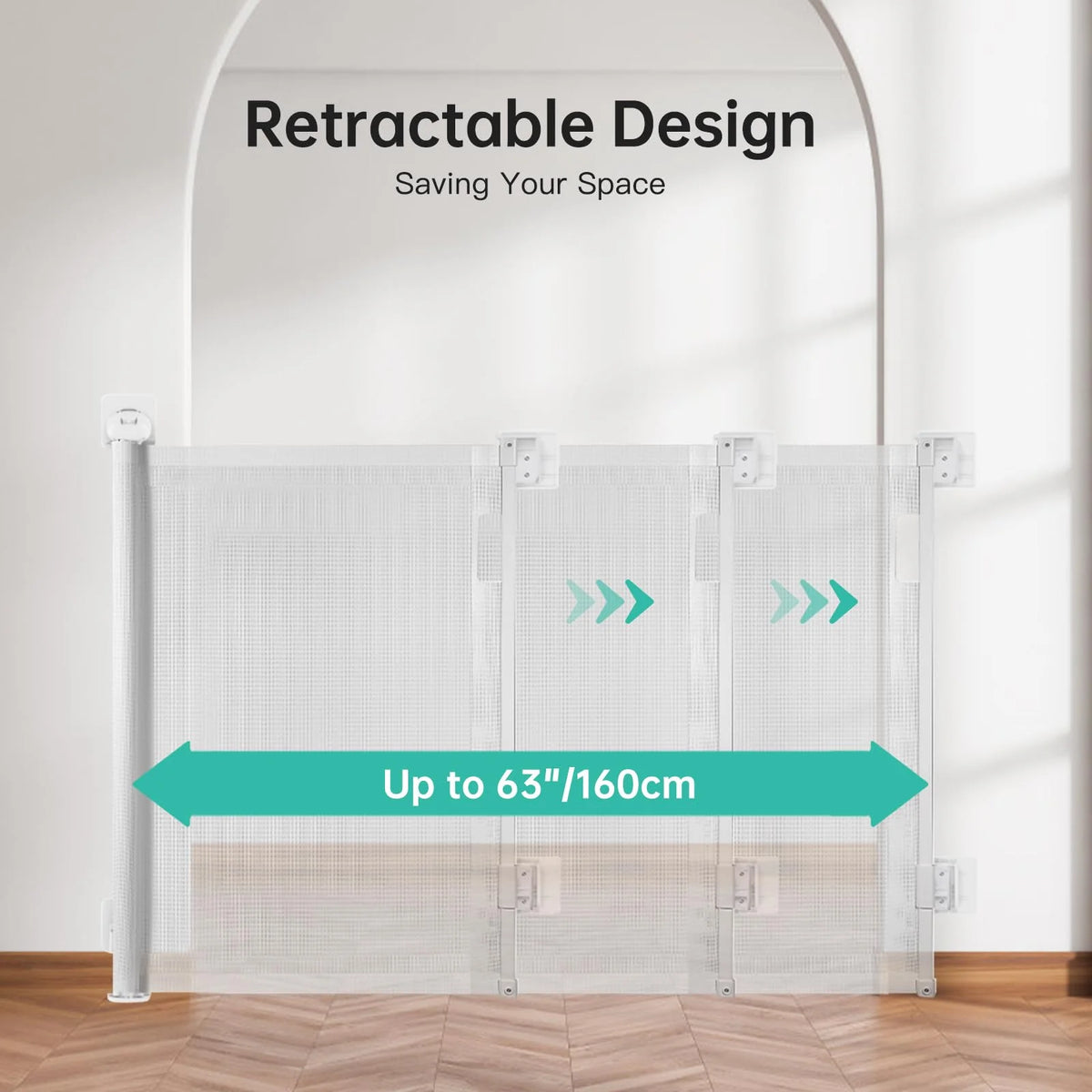 Retractable Baby Gate White Y1291