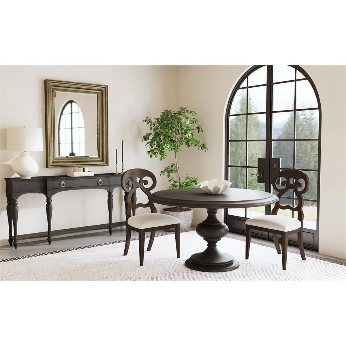 5-Piece Dining Table and 4 Side Chairs in Espresso J322