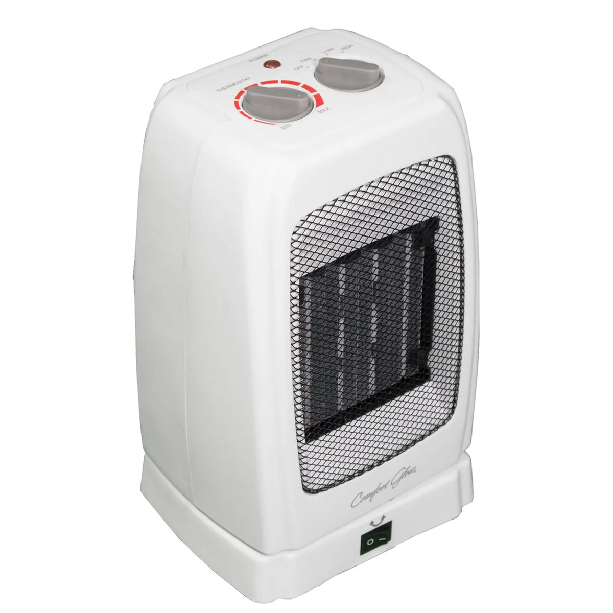 White Portable Oscillating Ceramic Fan Heater with Thermostat D98501