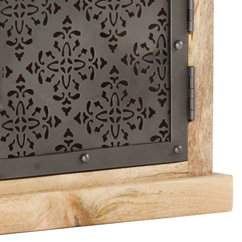 Mango Wood TV Stand with 2 Steel Doors M12156