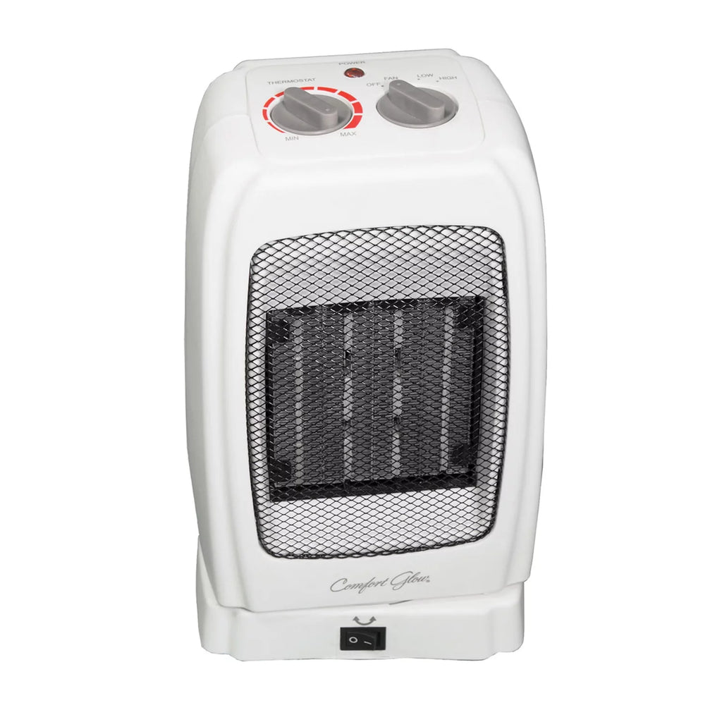 White Portable Oscillating Ceramic Fan Heater with Thermostat D98501
