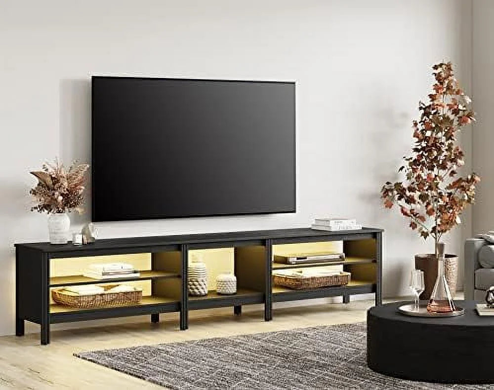 Black TV Stand with 16 Color LED up to 75 Inches T271563
