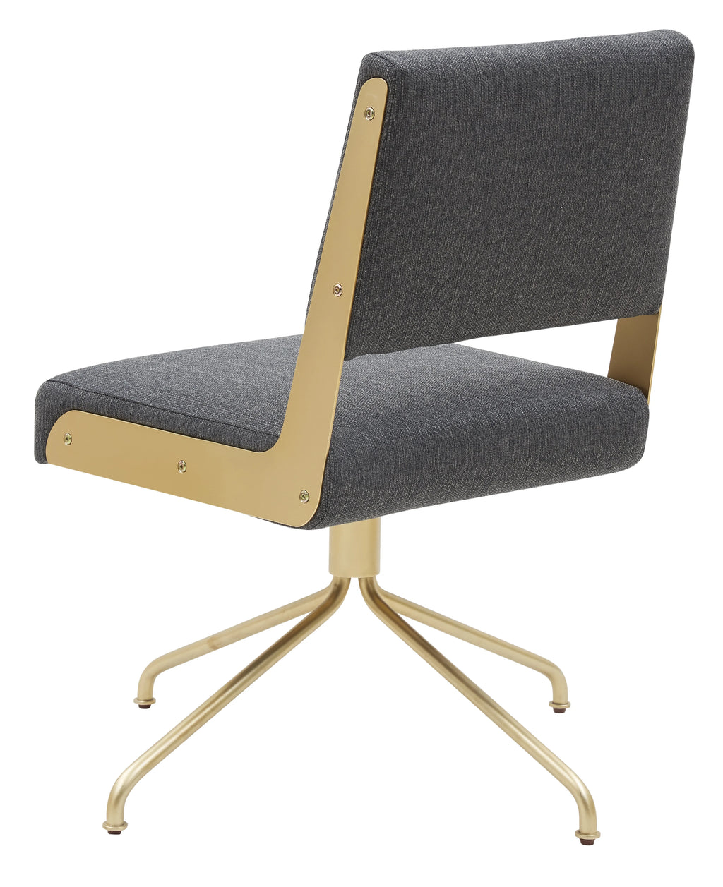 Slate Grey Gold Leather Swivel Office Chair F87093
