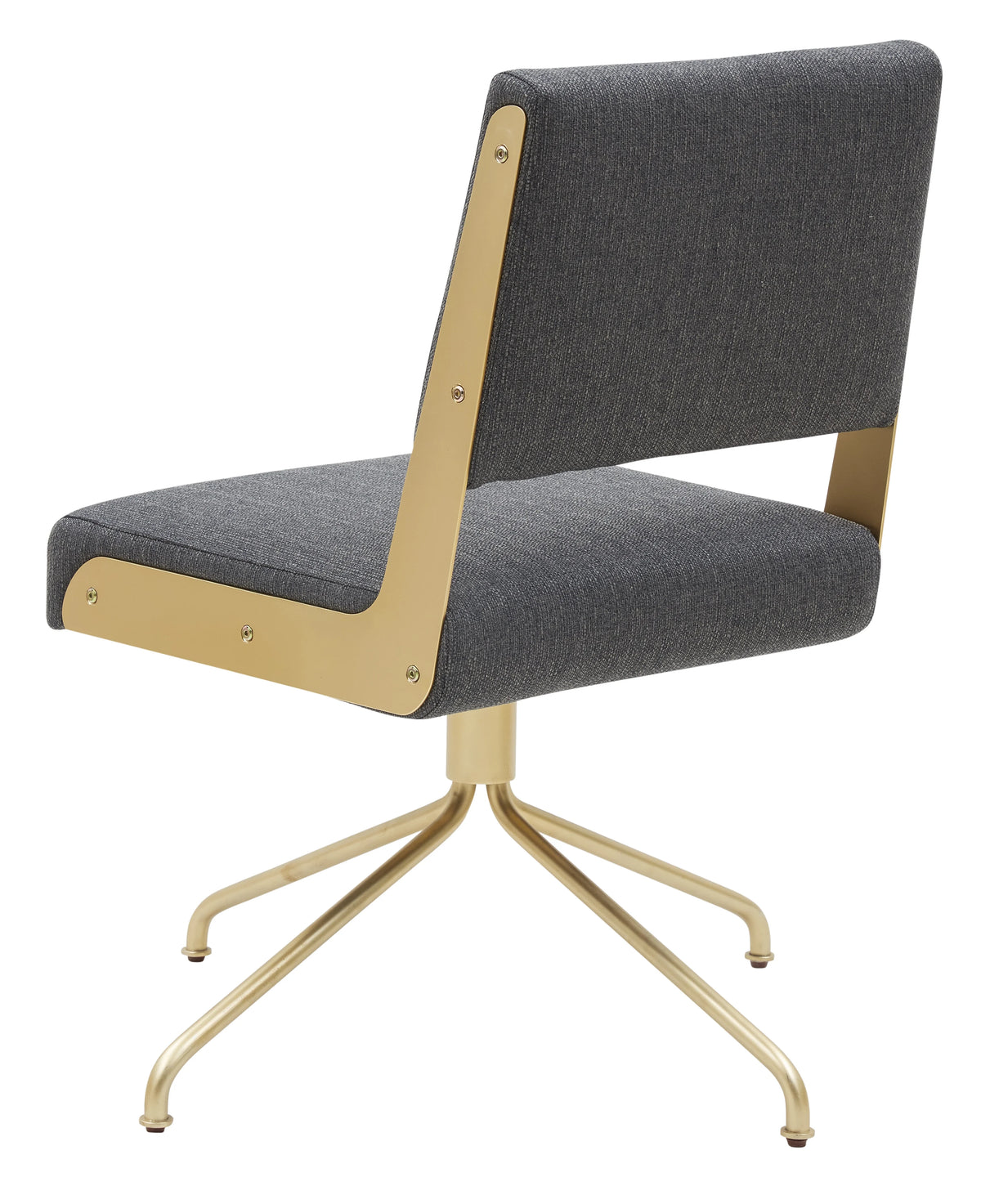 Slate Grey Gold Leather Swivel Office Chair F87093