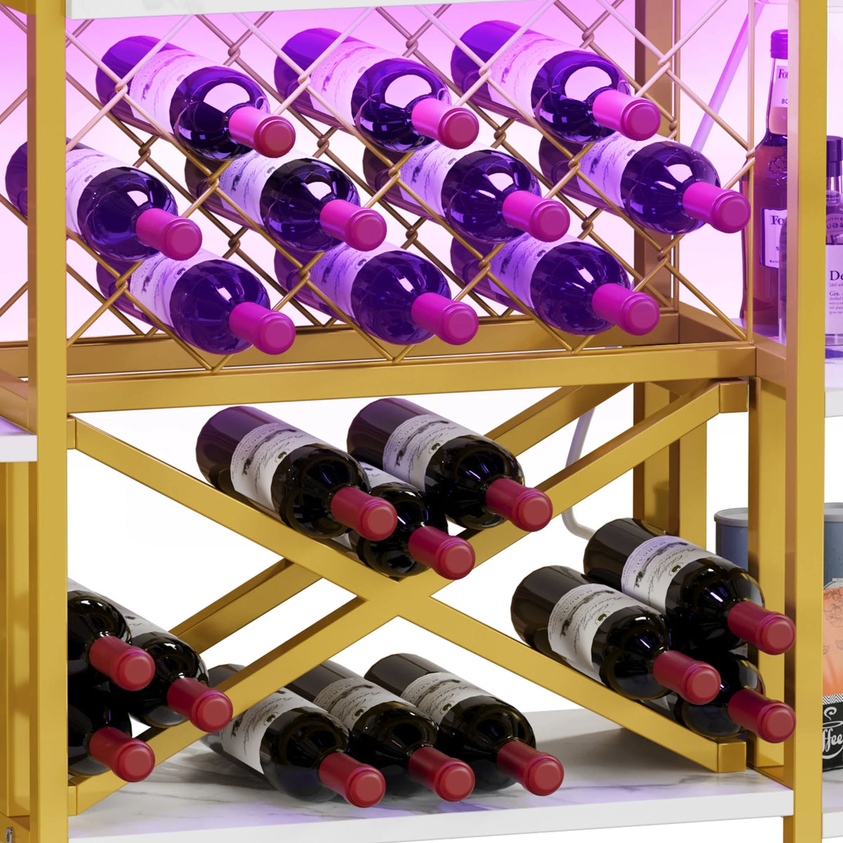 3-Tier Wine Cabinet with LED Lights and Power Outlets X37181
