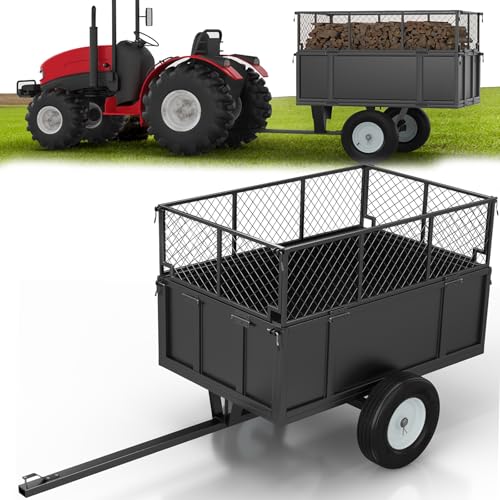 Heavy Duty 750lb ATV Dump Trailer, 17 Cu.Ft Yard Cart with Removable Sides X1547