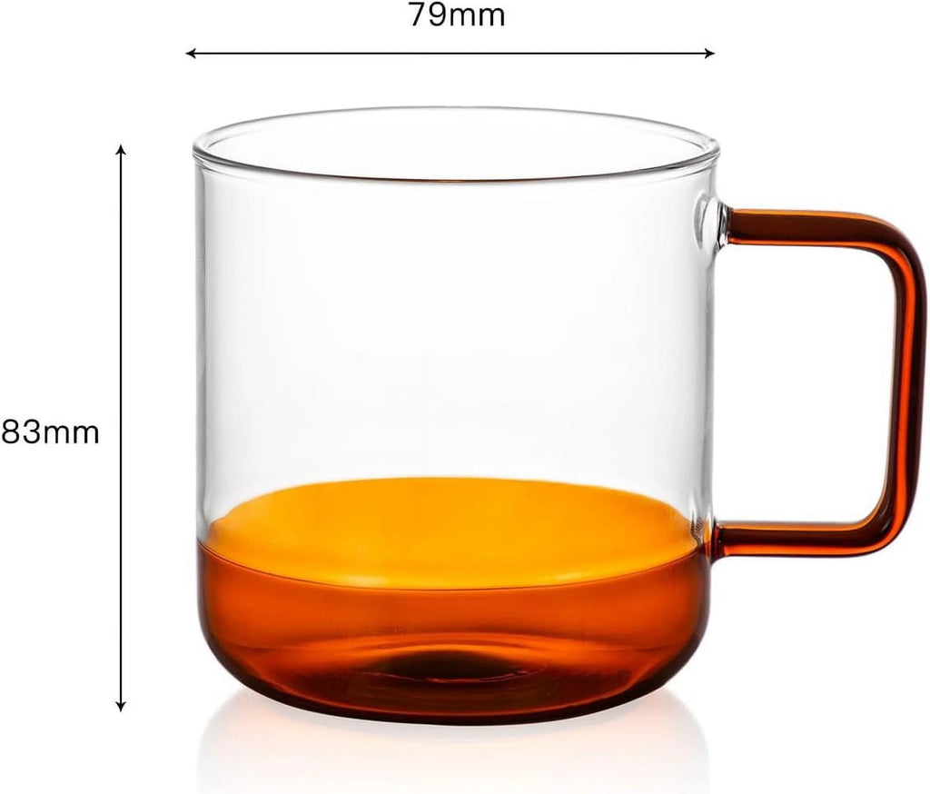 Clear 12oz Borosilicate Glass Espresso Cups Set of 2 V81251