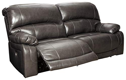 Dark Brown Faux Leather Double Reclining Sofa Q759
