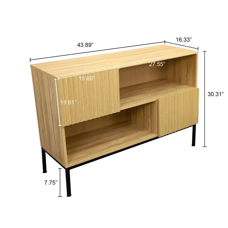 Modern Sideboard Buffet with Wavy Grain Doors Z665