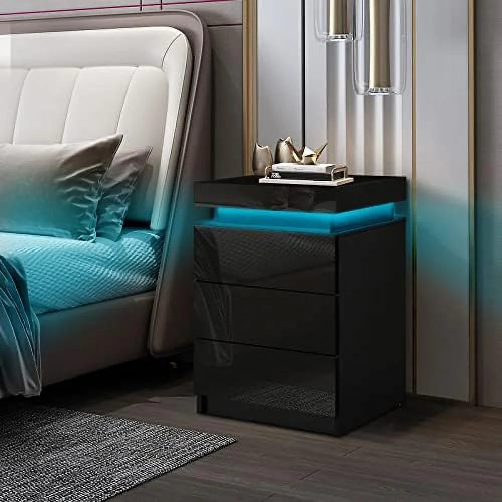 Modern Nightstand Set of 2 with 2 Drawers A178