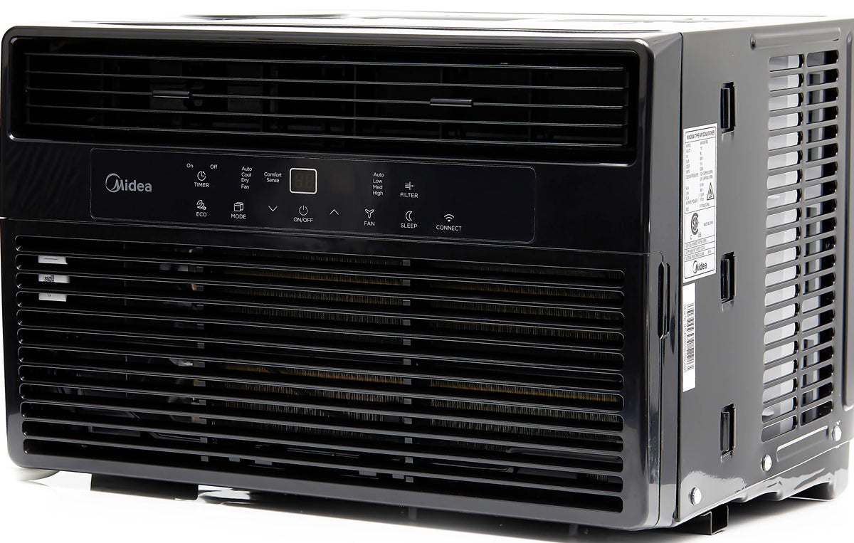 8,000 BTU 115V Smart Window Air Conditioner with Remote, Black R477