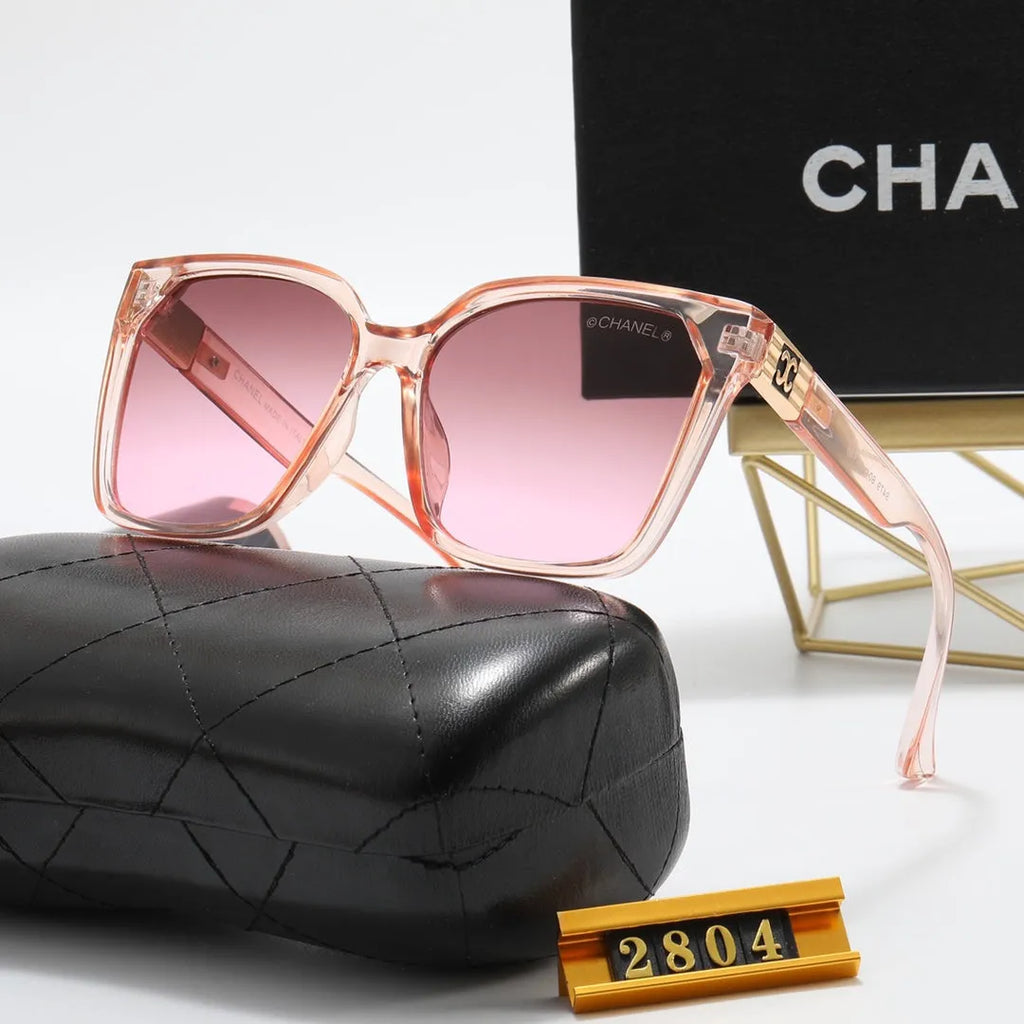 Square Double C Corrugated Temple Polarized Sunglasses E766